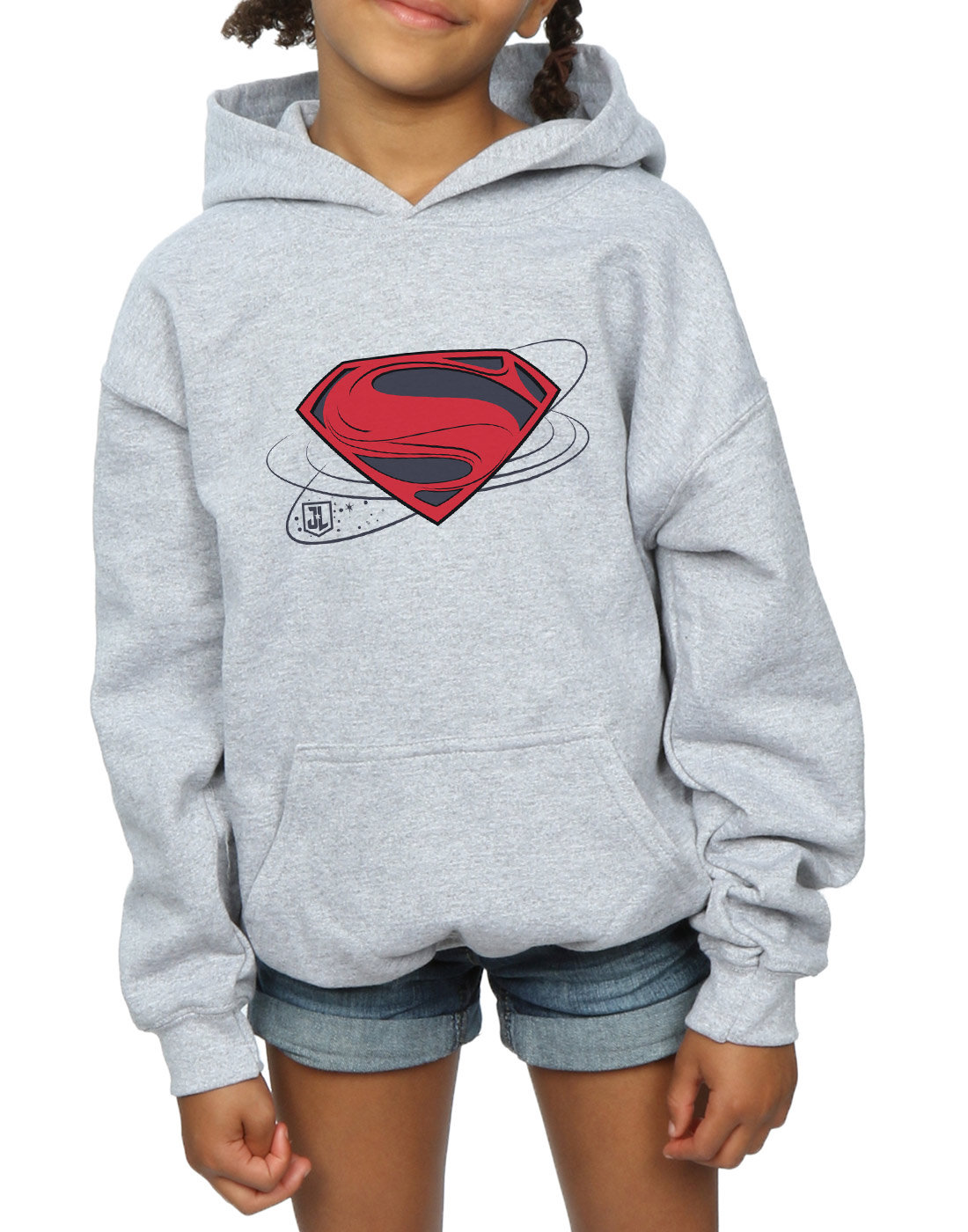 DC Comics Girls Justice League Movie Superman Logo Hoodie - Picture 12 of 17