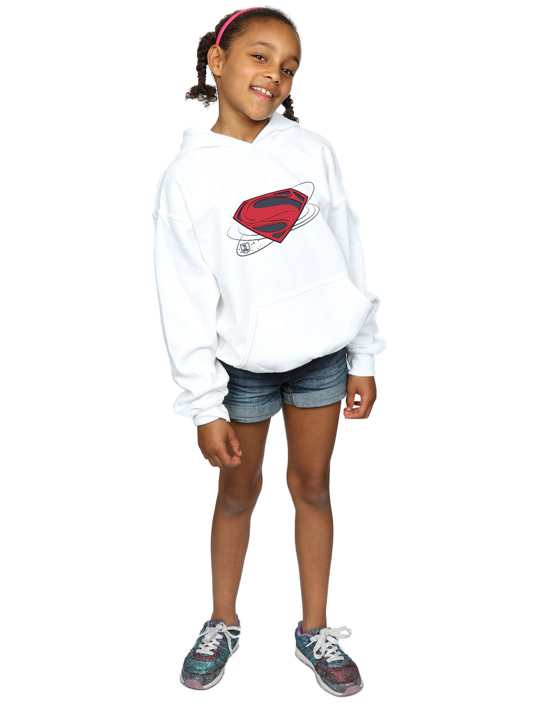 DC Comics Girls Justice League Movie Superman Logo Hoodie - Picture 17 of 17