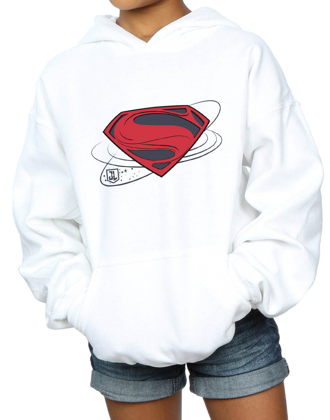 DC Comics Girls Justice League Movie Superman Logo Hoodie - Picture 16 of 17