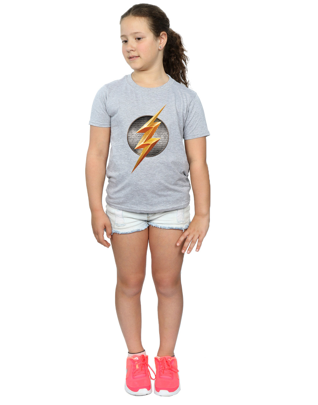 DC Comics Girls Justice League Movie Flash Emblem T-Shirt - Picture 17 of 21