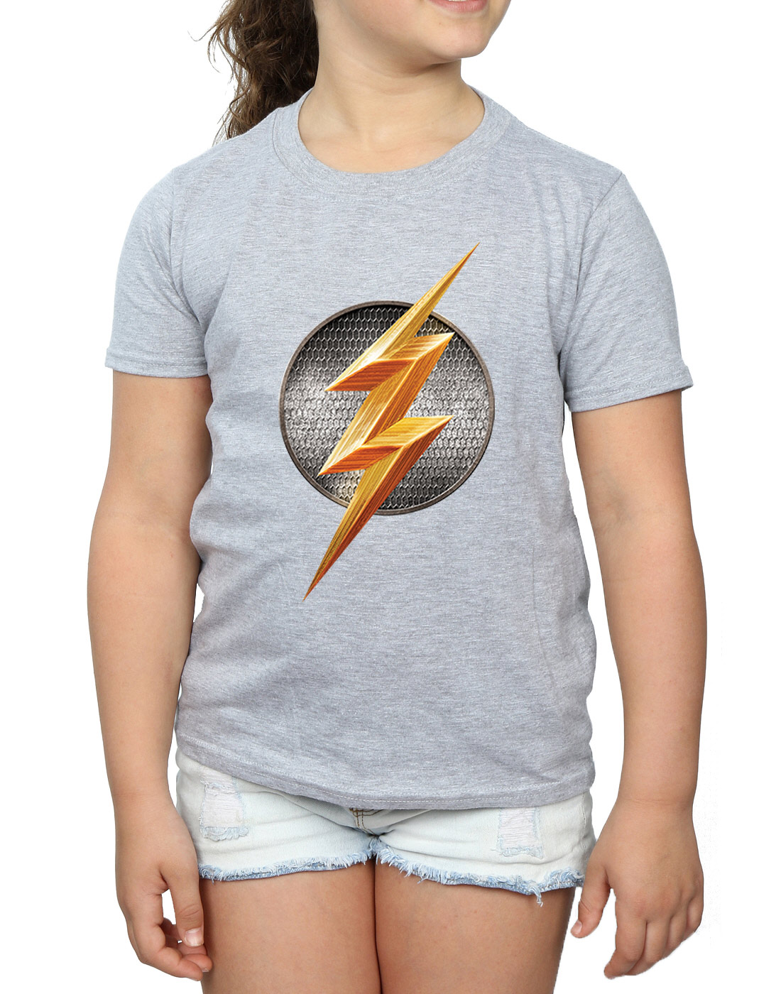 DC Comics Girls Justice League Movie Flash Emblem T-Shirt - Picture 16 of 21