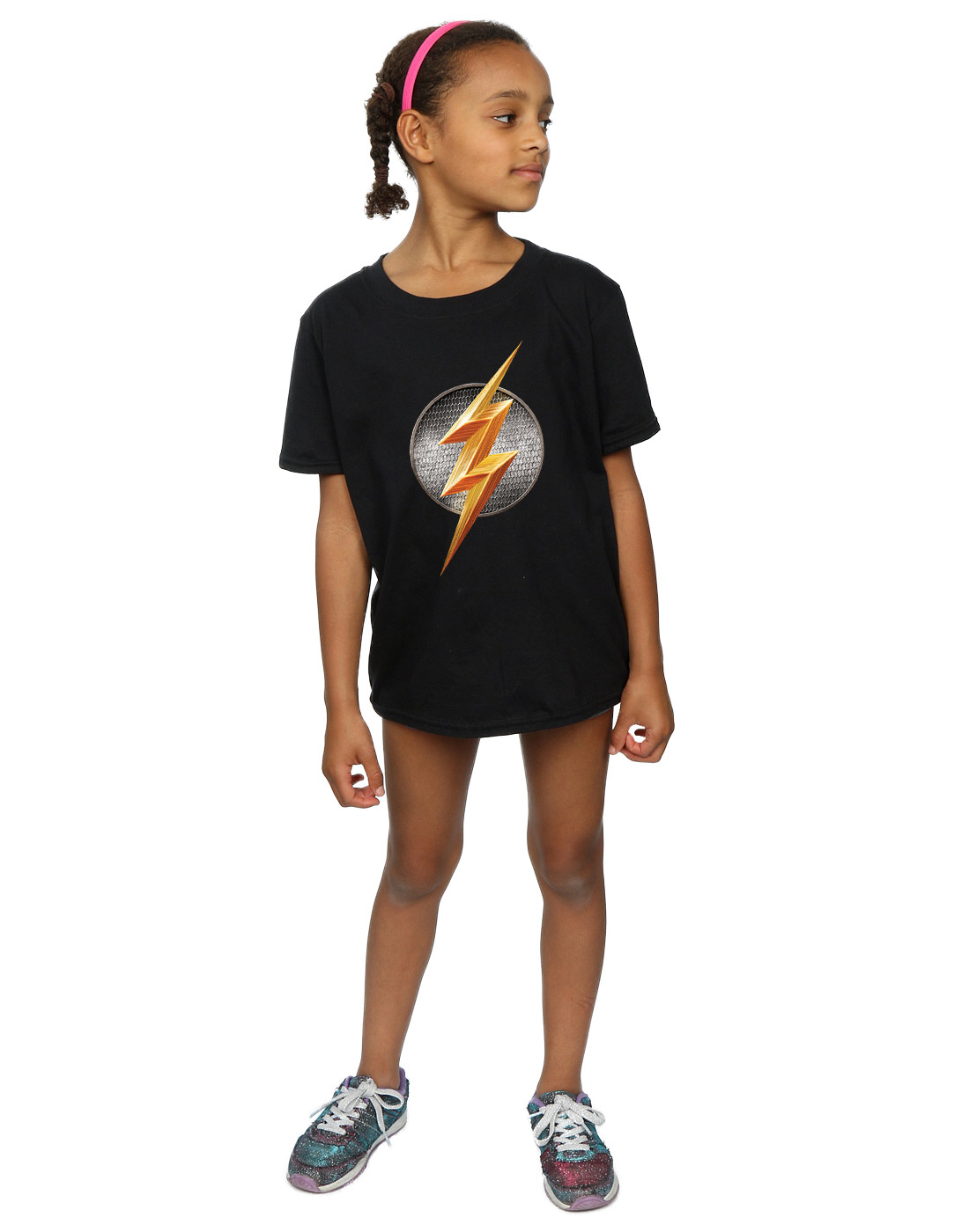 DC Comics Girls Justice League Movie Flash Emblem T-Shirt - Picture 9 of 21
