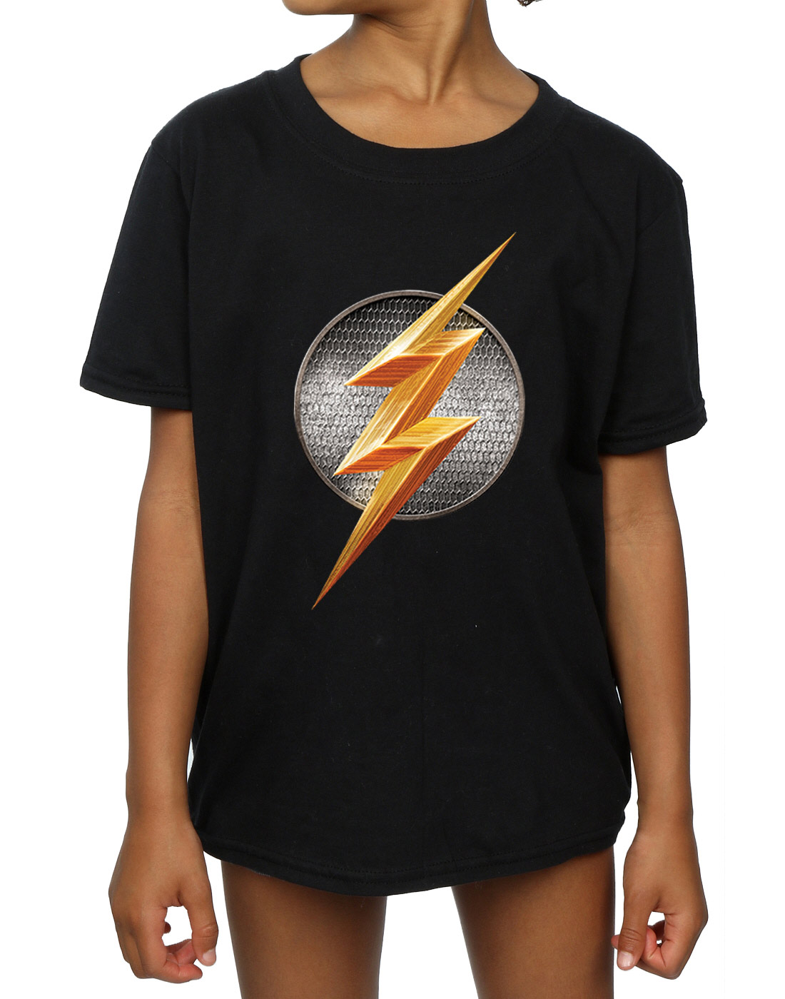 DC Comics Girls Justice League Movie Flash Emblem T-Shirt - Picture 8 of 21