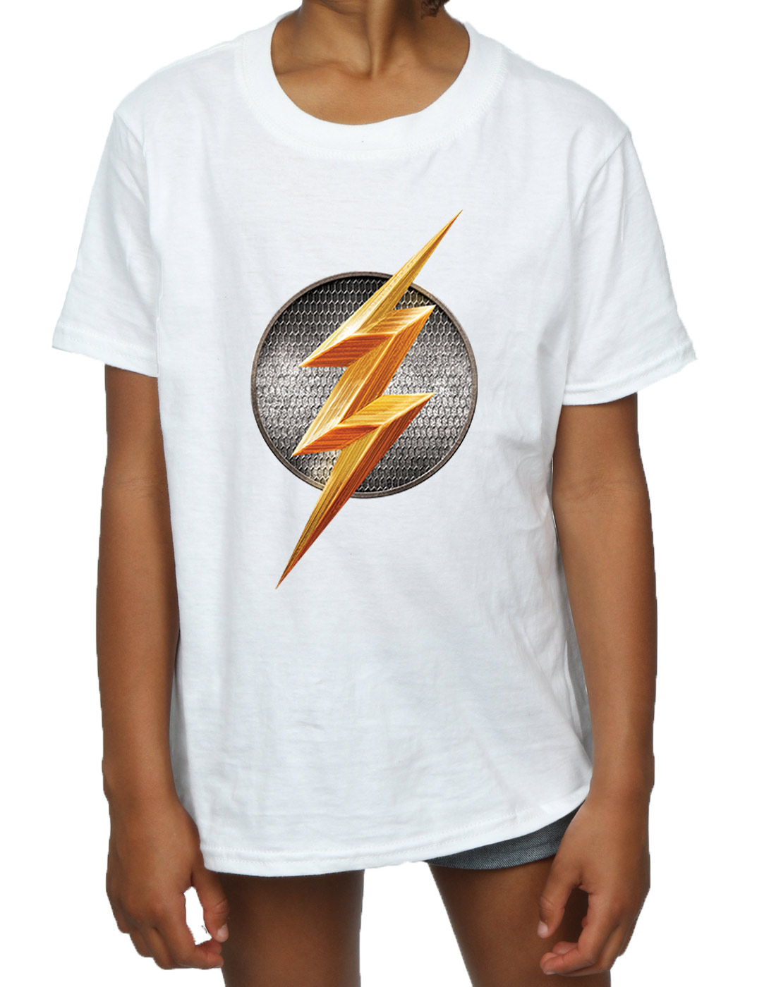 DC Comics Girls Justice League Movie Flash Emblem T-Shirt - Picture 20 of 21