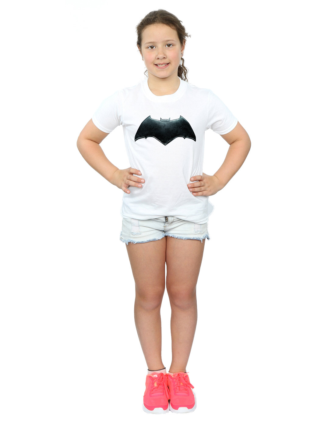 DC Comics Girls Justice League Movie Batman Emblem T-Shirt - Picture 17 of 17