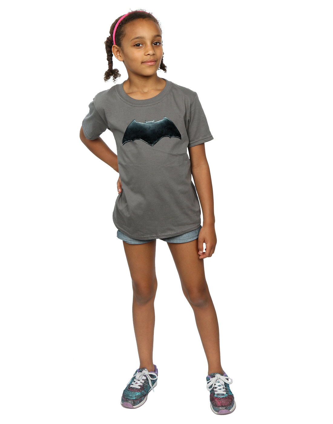 DC Comics Girls Justice League Movie Batman Emblem T-Shirt - Picture 9 of 17