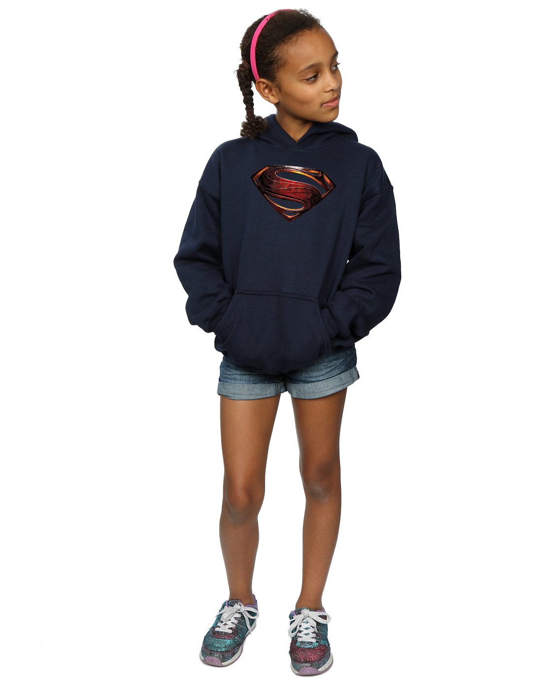 DC Comics Girls Justice League Movie Superman Emblem Hoodie - Picture 9 of 17