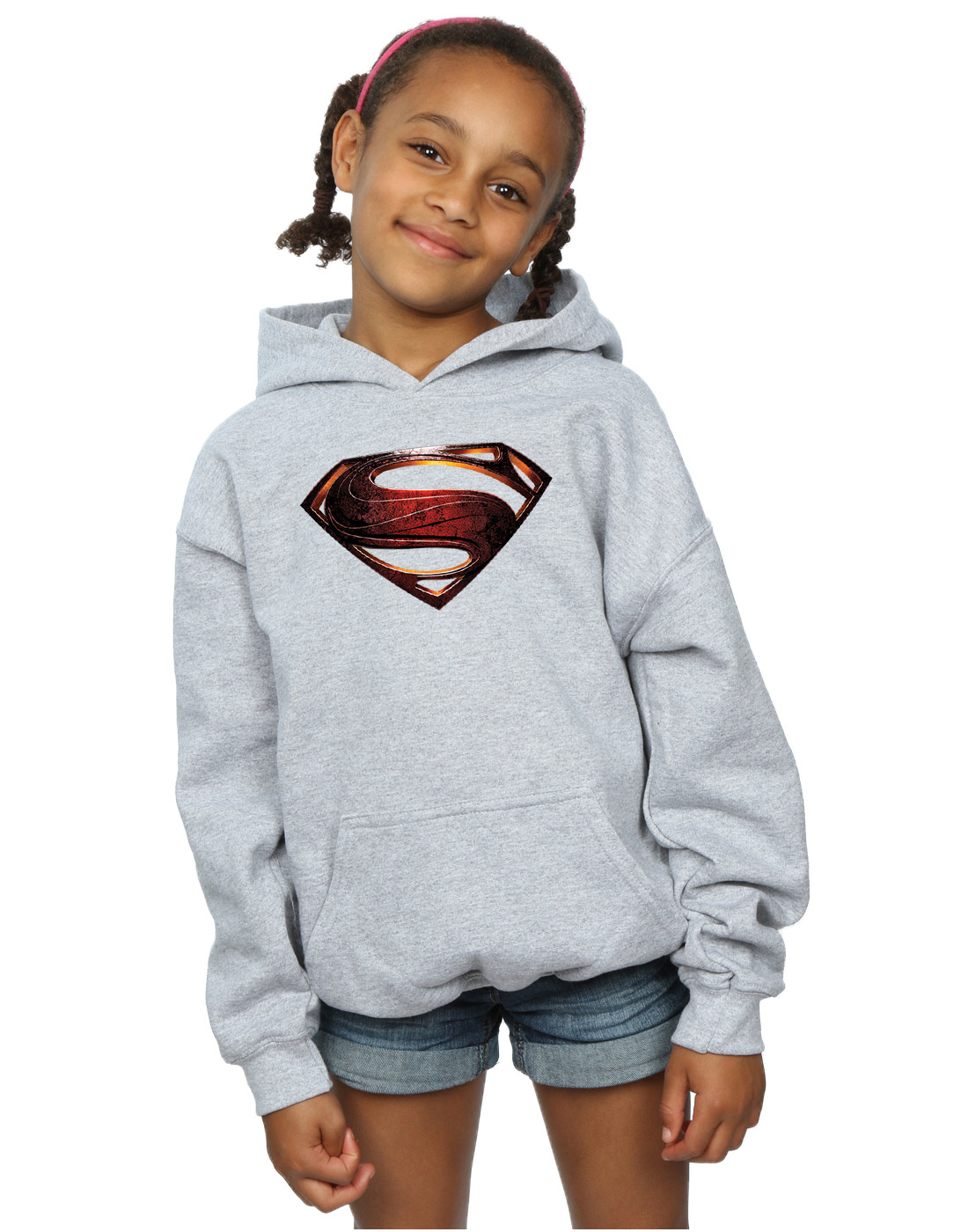 DC Comics Girls Justice League Movie Superman Emblem Hoodie - Picture 10 of 17