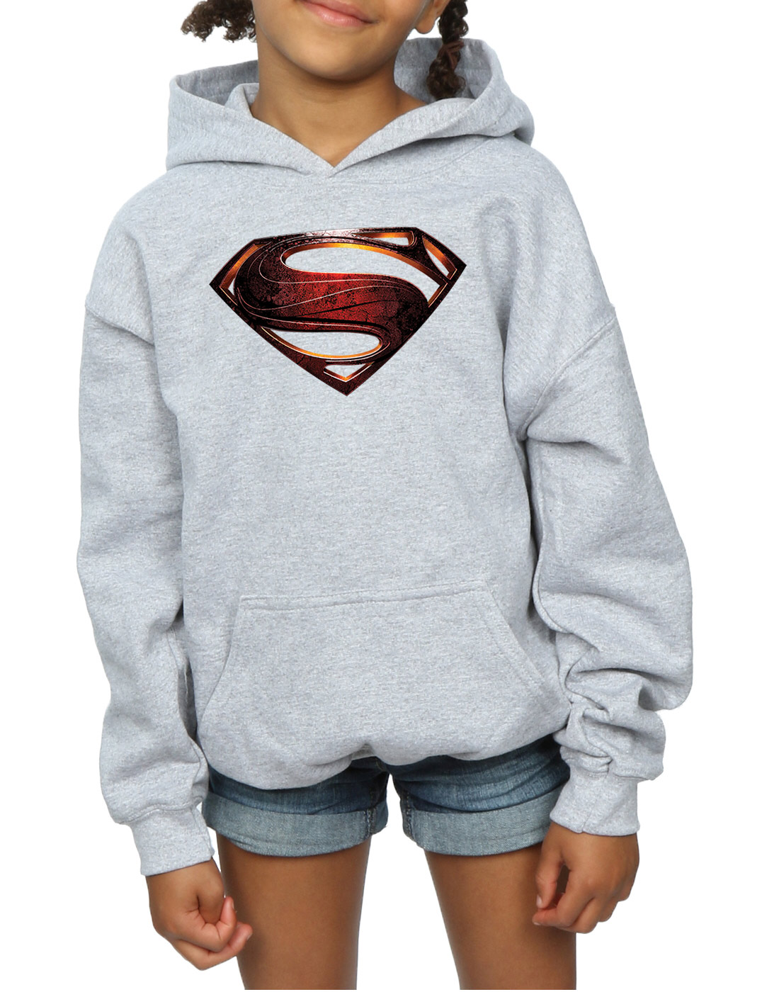DC Comics Girls Justice League Movie Superman Emblem Hoodie - Picture 12 of 17