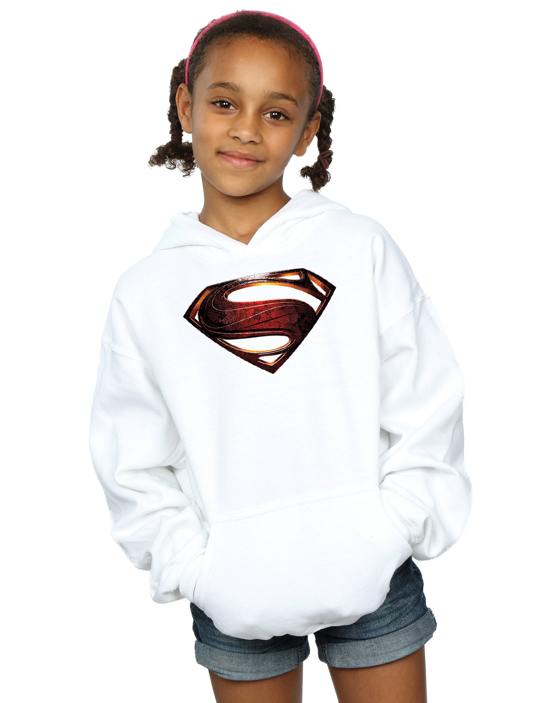 DC Comics Girls Justice League Movie Superman Emblem Hoodie - Picture 14 of 17
