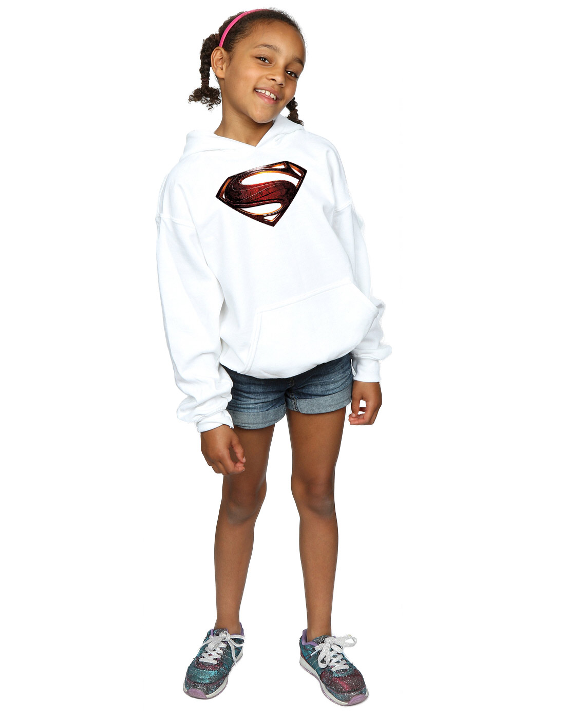 DC Comics Girls Justice League Movie Superman Emblem Hoodie - Picture 17 of 17