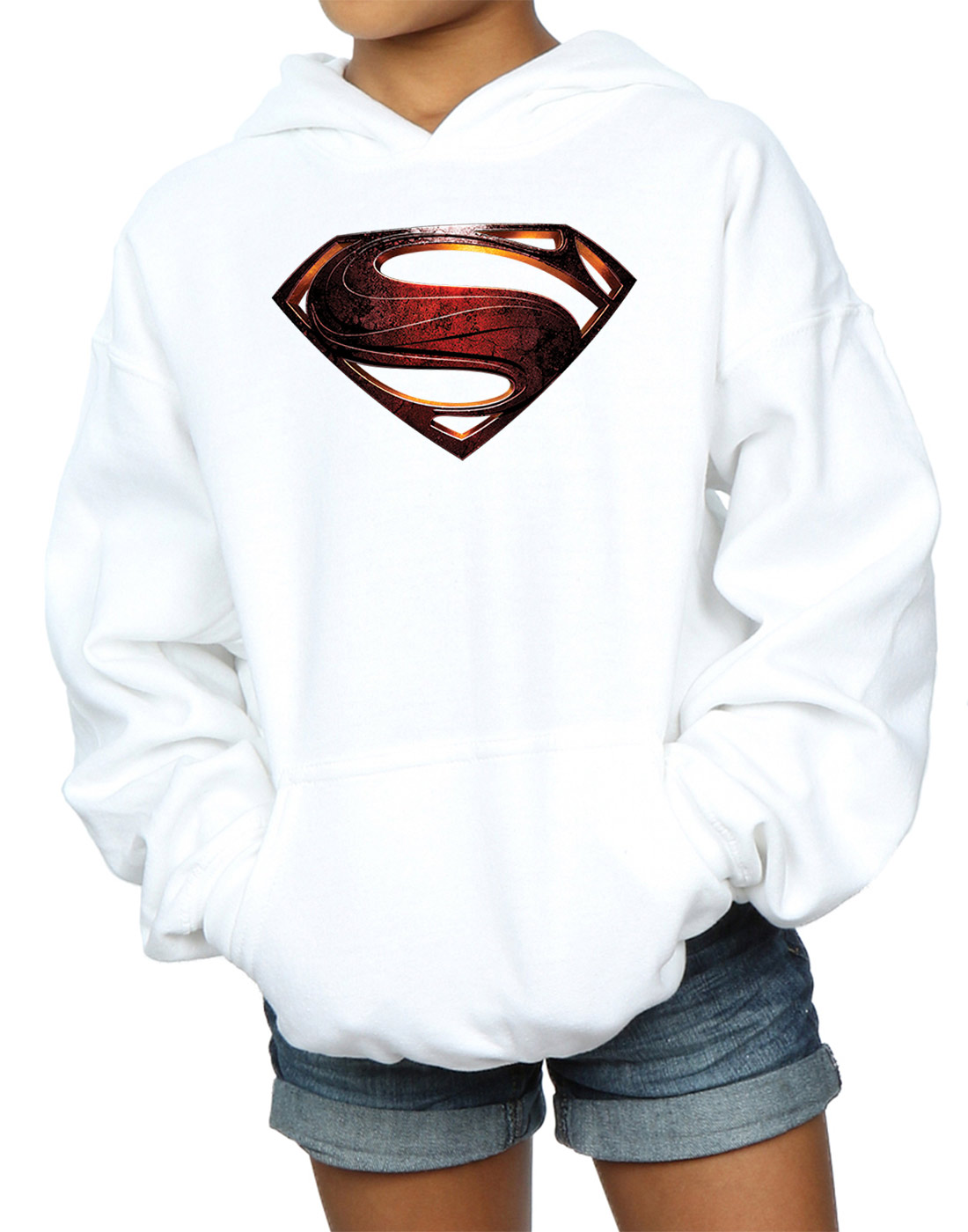DC Comics Girls Justice League Movie Superman Emblem Hoodie - Picture 16 of 17