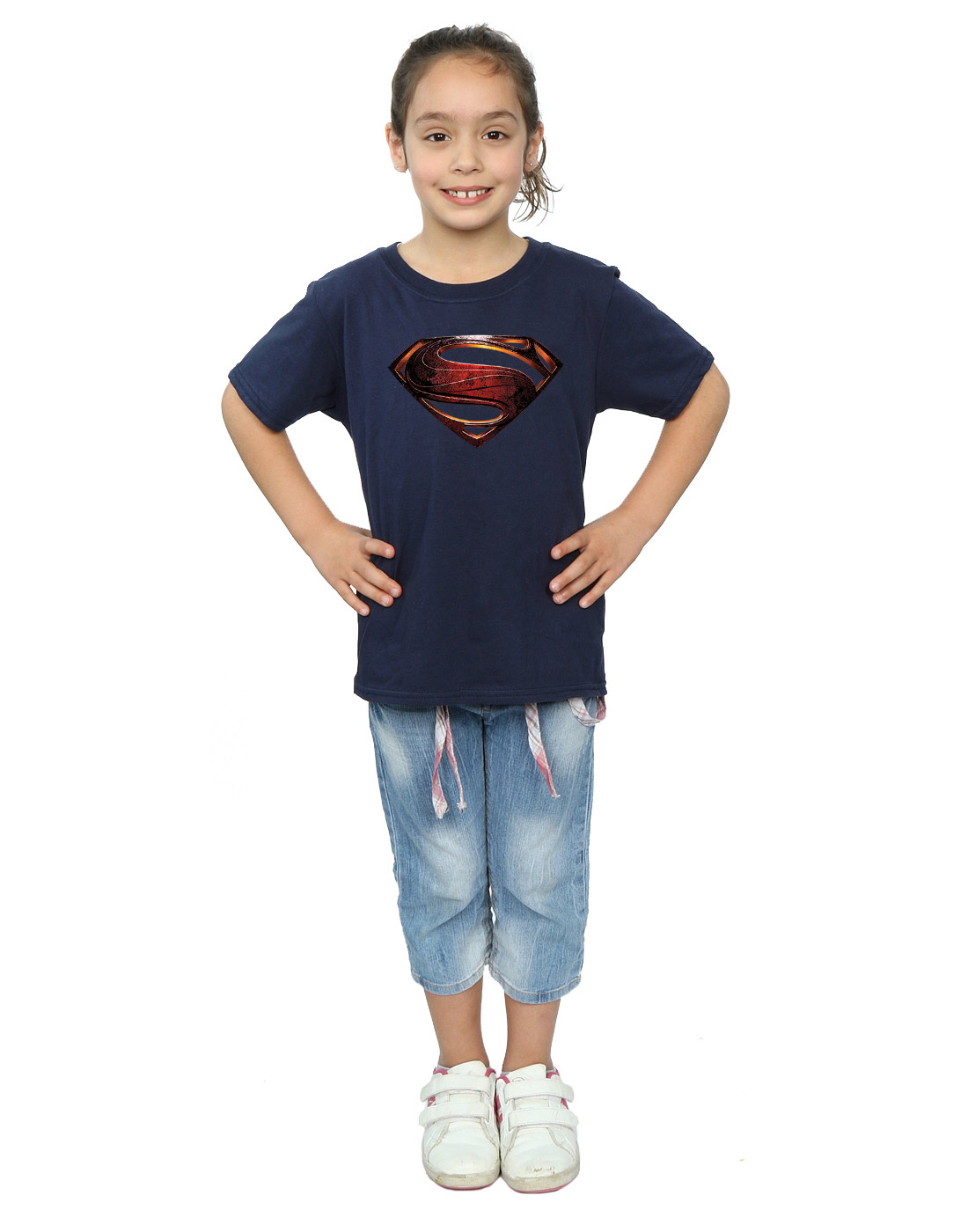DC Comics Girls Justice League Movie Superman Emblem T-Shirt - Picture 9 of 17