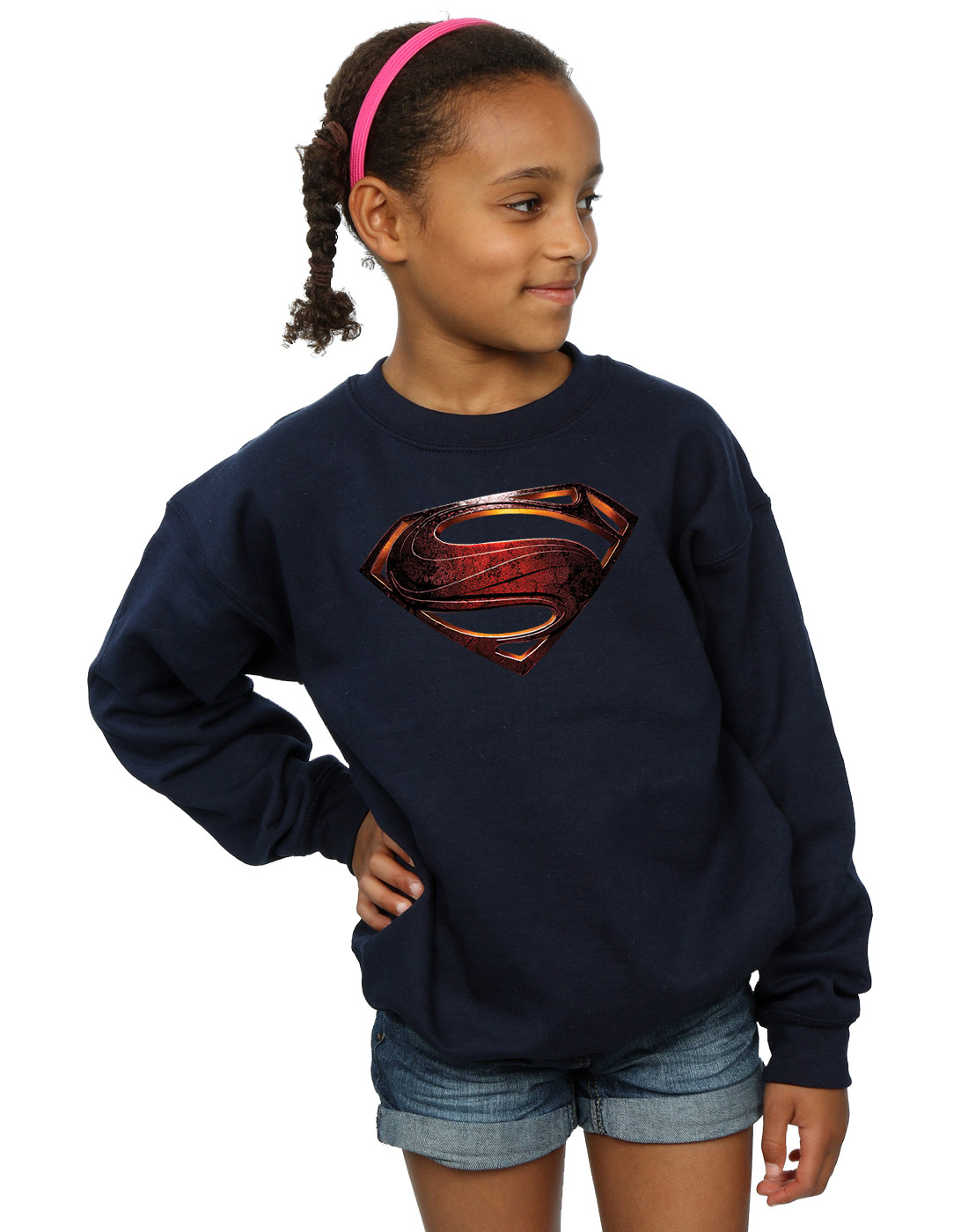 DC Comics Girls Justice League Movie Superman Emblem Sweatshirt - Picture 6 of 17