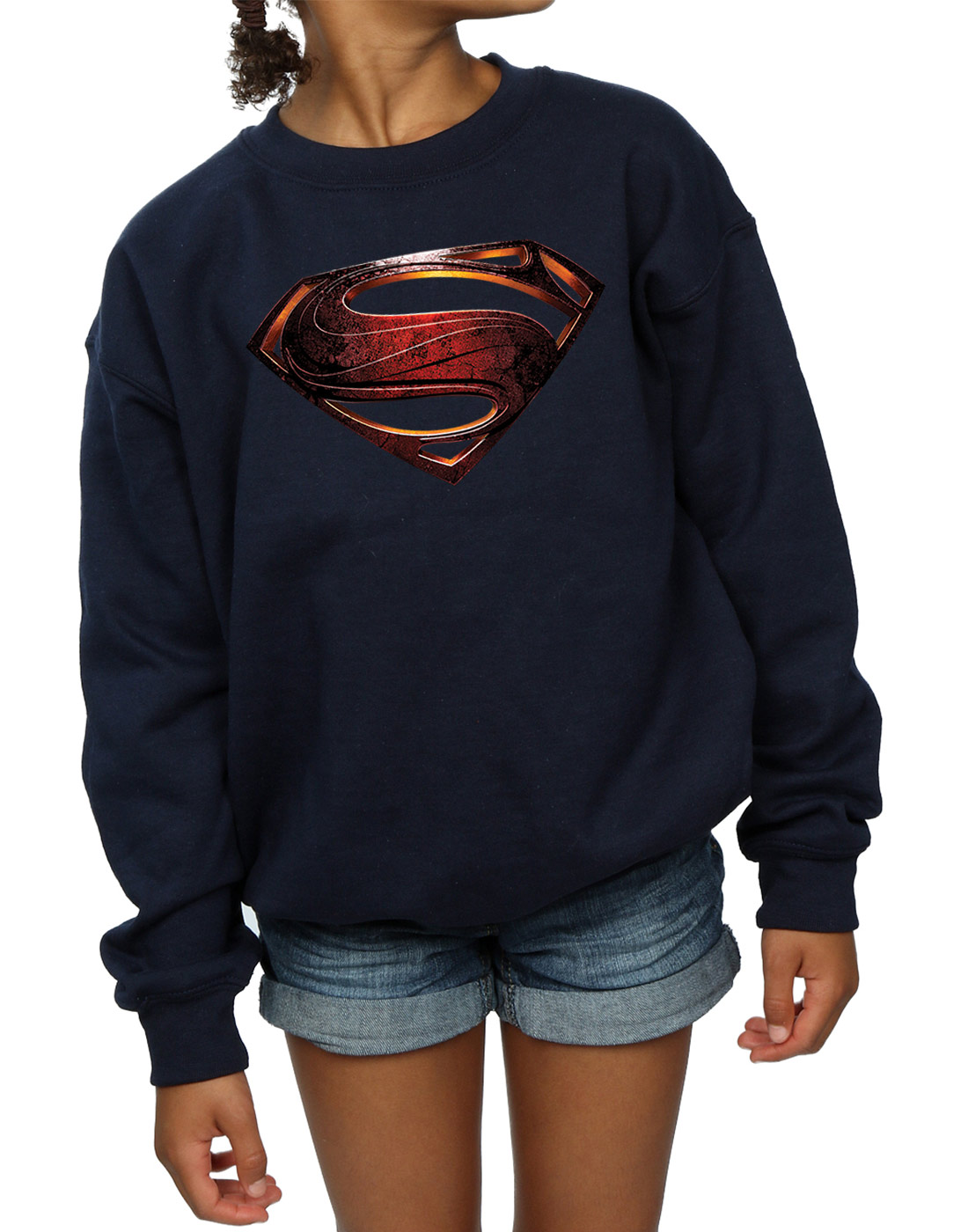 DC Comics Girls Justice League Movie Superman Emblem Sweatshirt - Picture 8 of 17