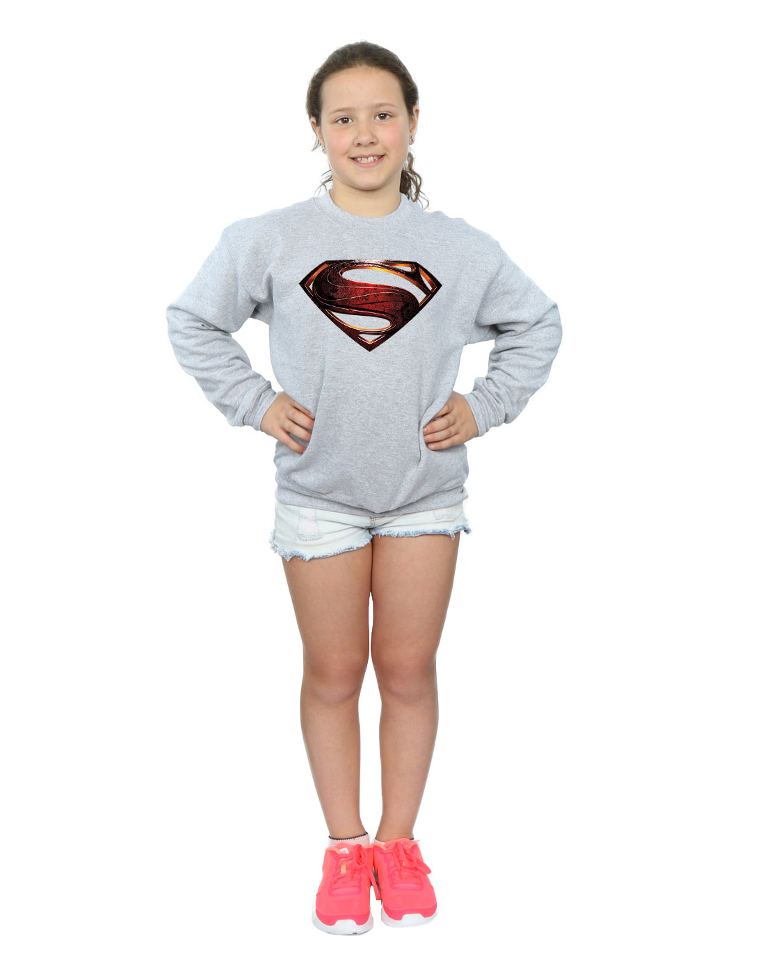 DC Comics Girls Justice League Movie Superman Emblem Sweatshirt - Picture 13 of 17
