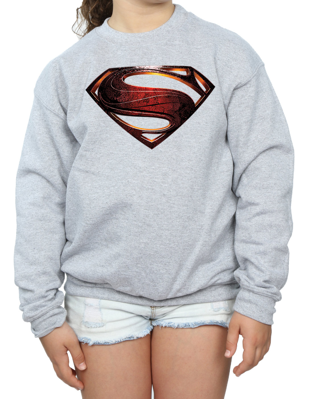 DC Comics Girls Justice League Movie Superman Emblem Sweatshirt - Picture 12 of 17