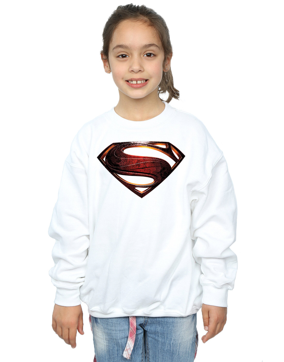 DC Comics Girls Justice League Movie Superman Emblem Sweatshirt - Picture 14 of 17