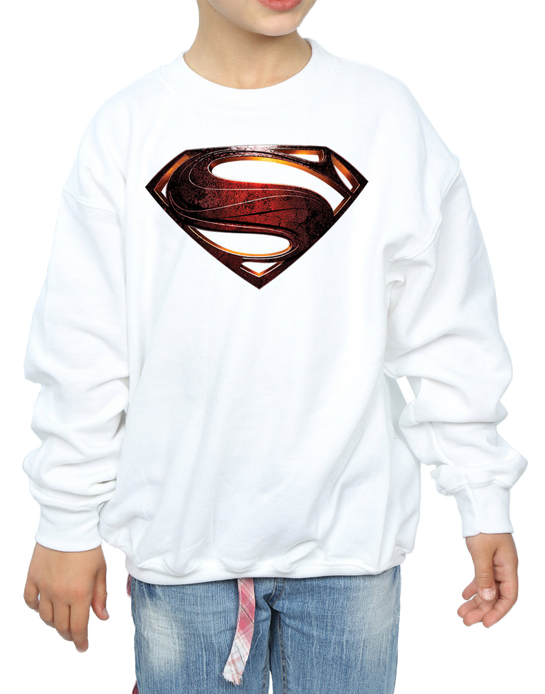 DC Comics Girls Justice League Movie Superman Emblem Sweatshirt - Picture 16 of 17