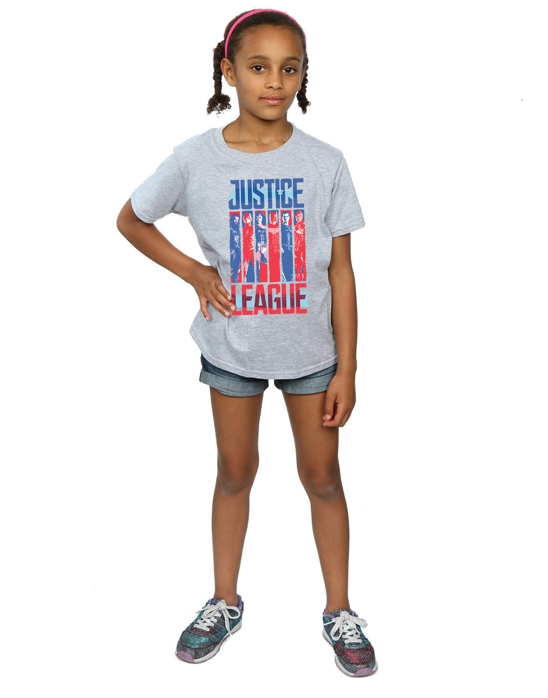 DC Comics Girls Justice League Movie Team Flag T-Shirt - Picture 13 of 17