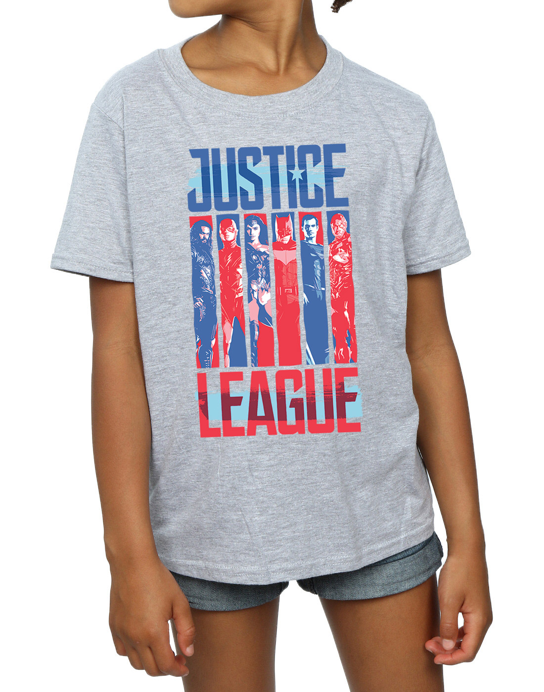 DC Comics Girls Justice League Movie Team Flag T-Shirt - Picture 12 of 17