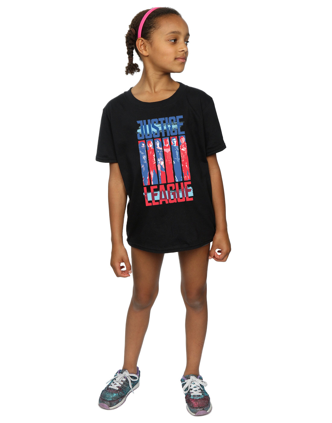 DC Comics Girls Justice League Movie Team Flag T-Shirt - Picture 9 of 17
