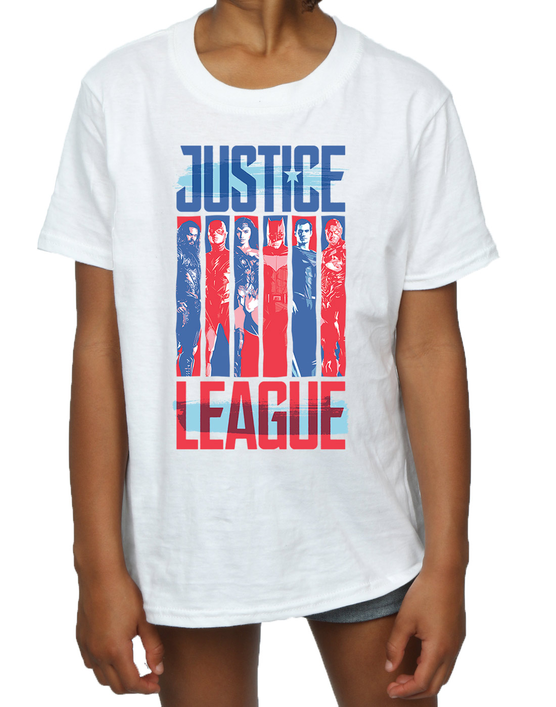 DC Comics Girls Justice League Movie Team Flag T-Shirt - Picture 16 of 17