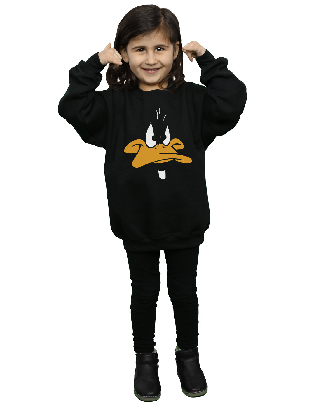 Looney Tunes Girls Daffy Duck Faux Pocket Hoodie
