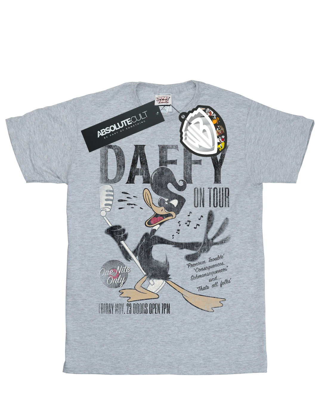 Looney Tunes Uomo Daffy Duck Concert Maglietta - Foto 16 di 18