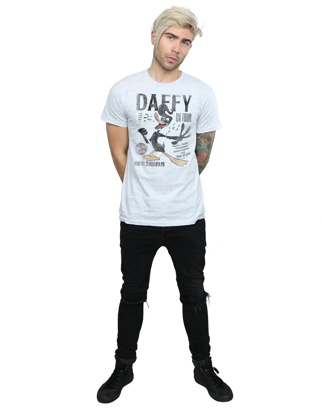 Looney Tunes Uomo Daffy Duck Concert Maglietta - Foto 18 di 18