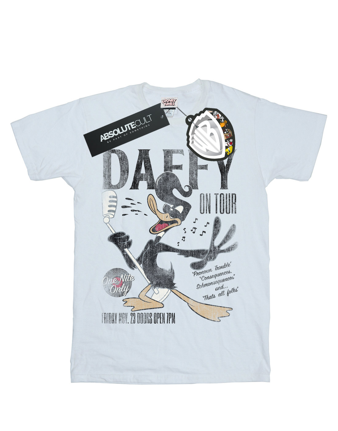 Looney Tunes Uomo Daffy Duck Concert Maglietta - Foto 8 di 18
