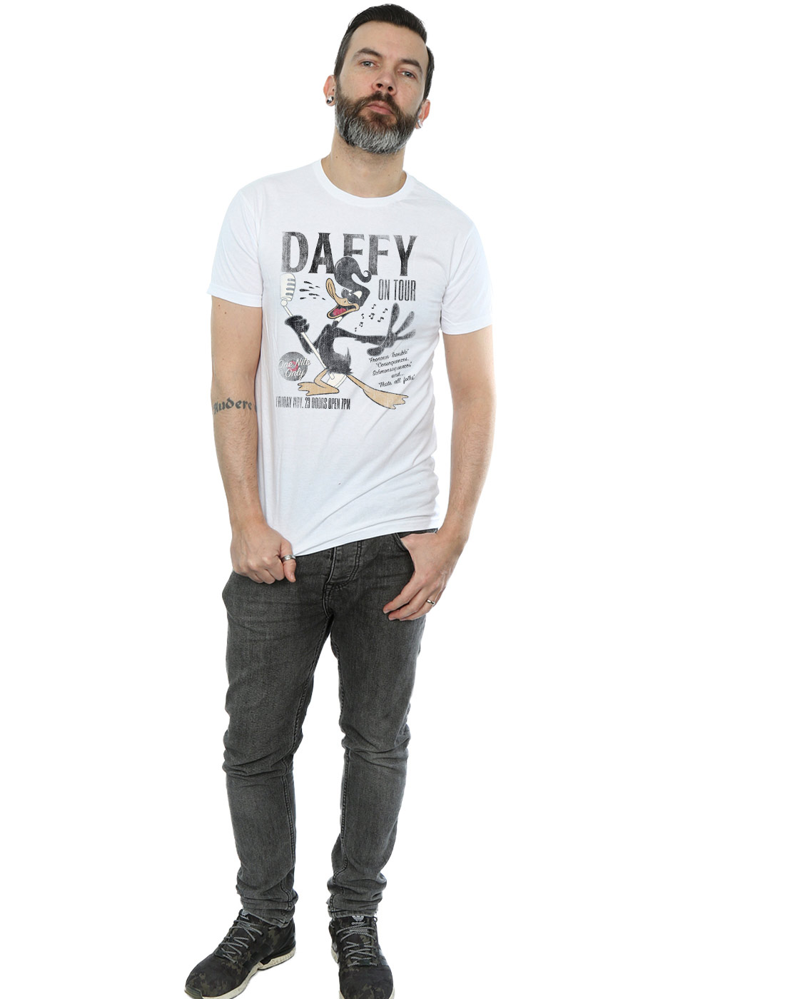 Looney Tunes Uomo Daffy Duck Concert Maglietta - Foto 10 di 18