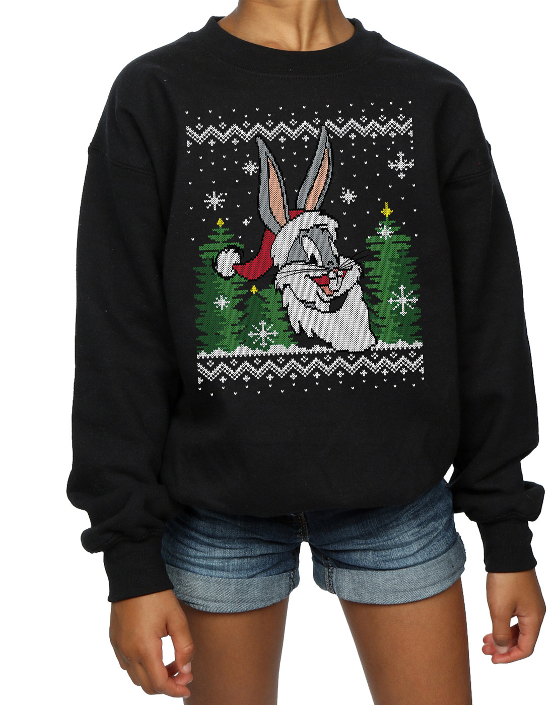 Absolute Cult Looney Tunes Girls Bugs Bunny Construction Sweatshirt