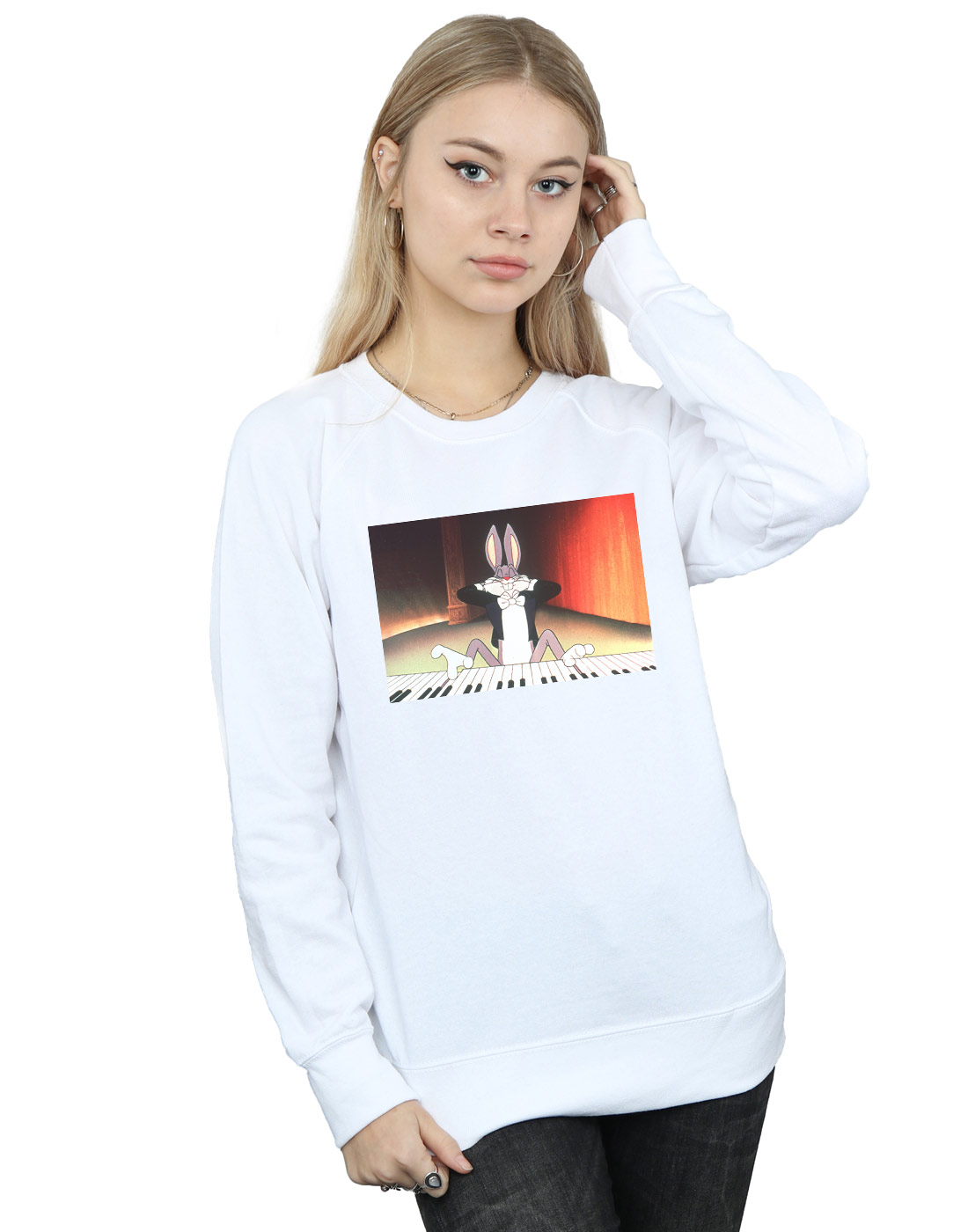 Absolute Cult Looney Tunes Girls Bugs Bunny Construction Sweatshirt
