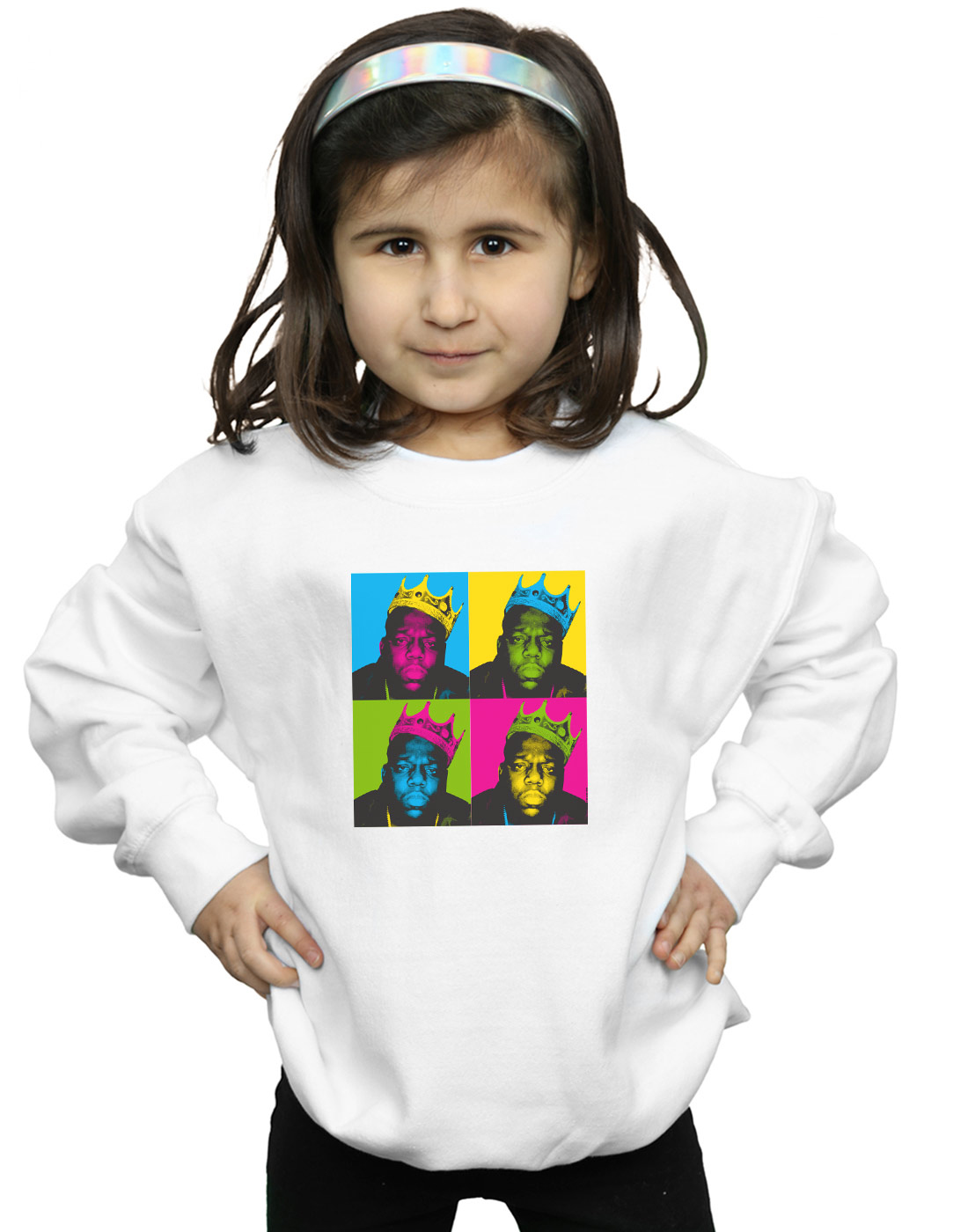 Notorious BIG Girls Pop Art Crown Sweatshirt - Picture 4 of 11
