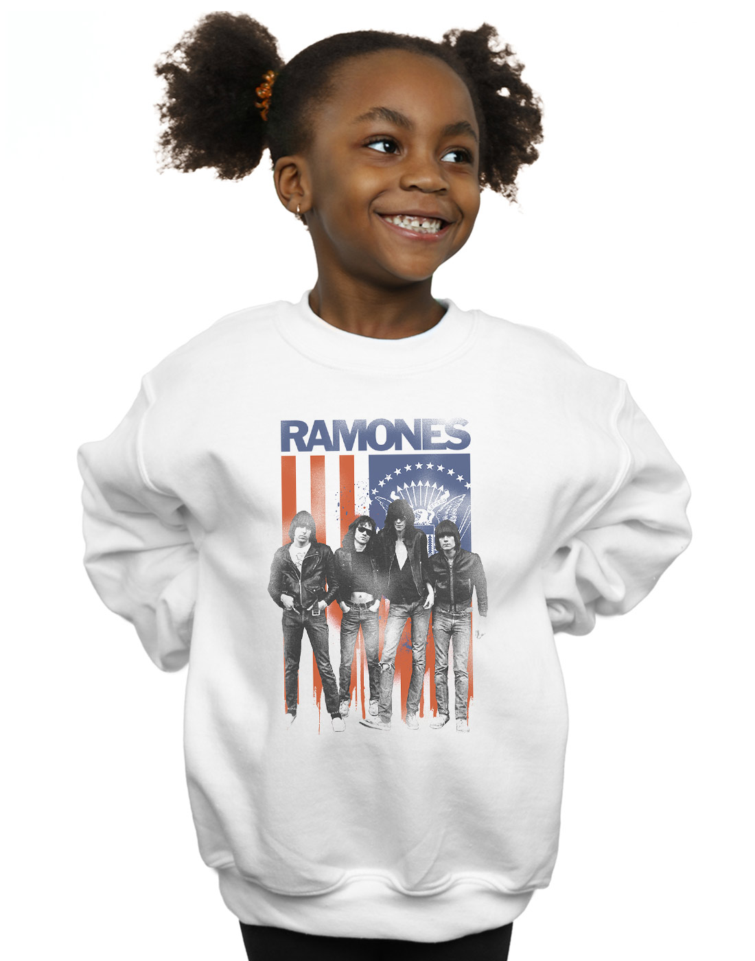 Ramones Girls Flag Photo Sweatshirt - Picture 4 of 11