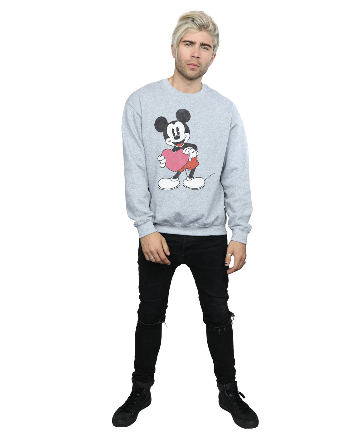 Disney Mickey Heart Valentine Mouse Felpa Uomo 0rwqf0
