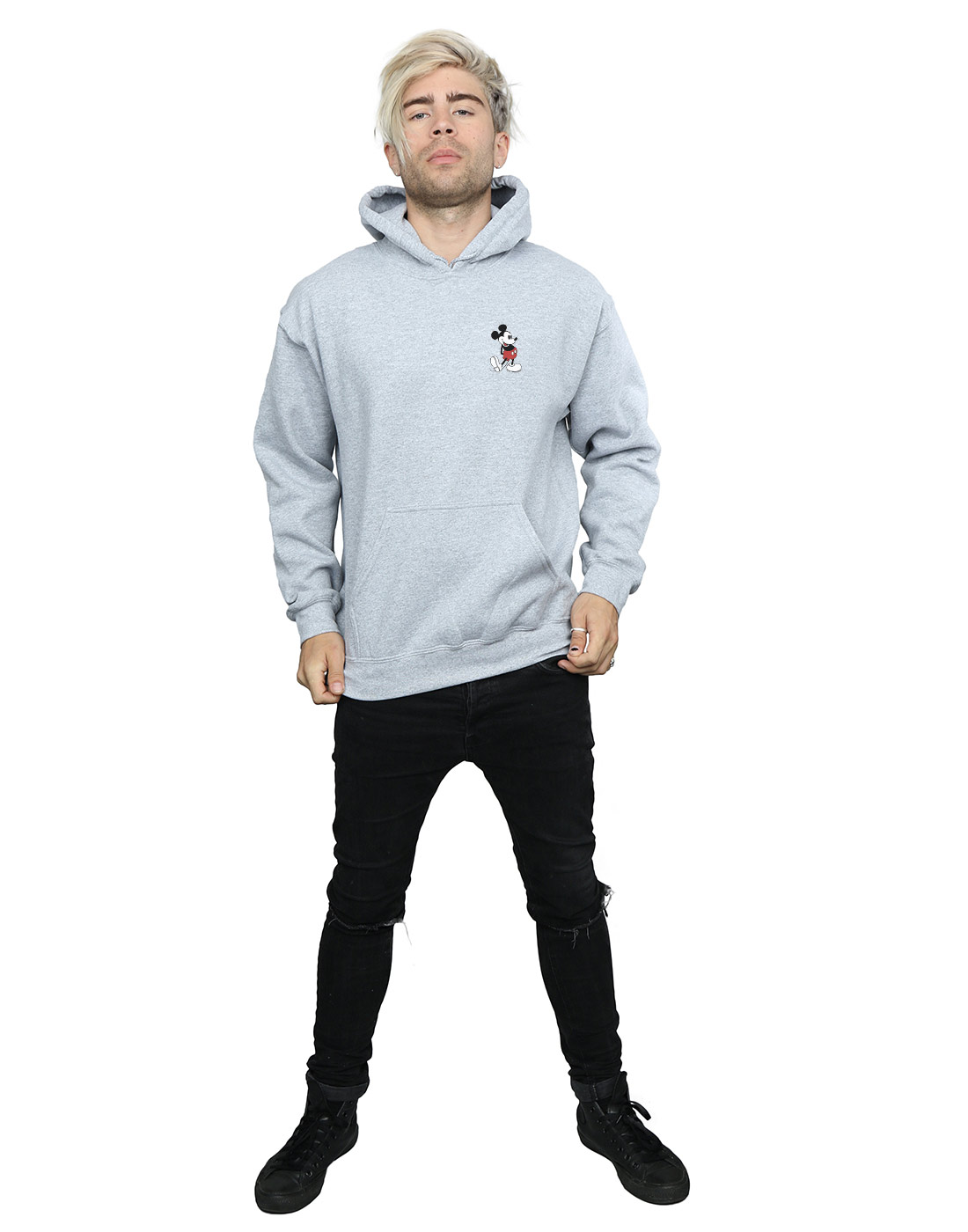Disney Uomo Mickey Mouse Kickin Retro Pocket Felpa Con Cappuccio - Foto 18 di 18