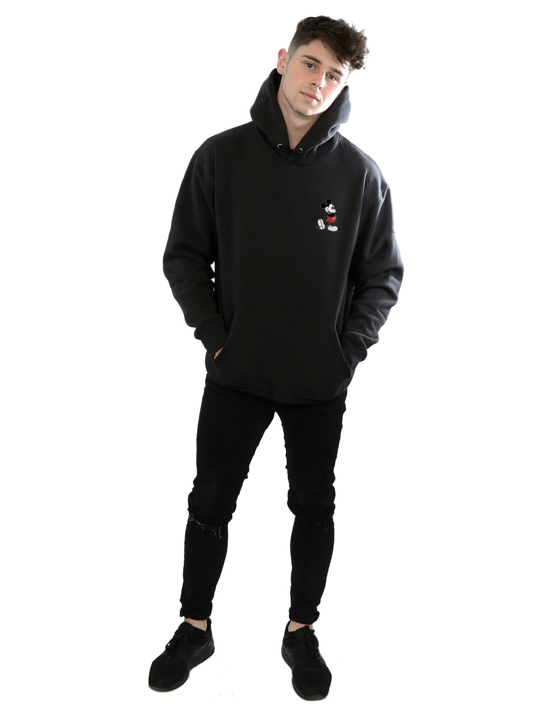 Disney Uomo Mickey Mouse Kickin Retro Pocket Felpa Con Cappuccio - Foto 14 di 18