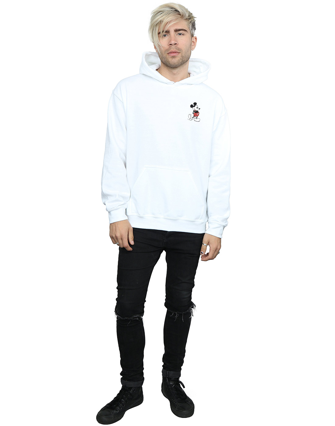 Disney Uomo Mickey Mouse Kickin Retro Pocket Felpa Con Cappuccio - Foto 10 di 18