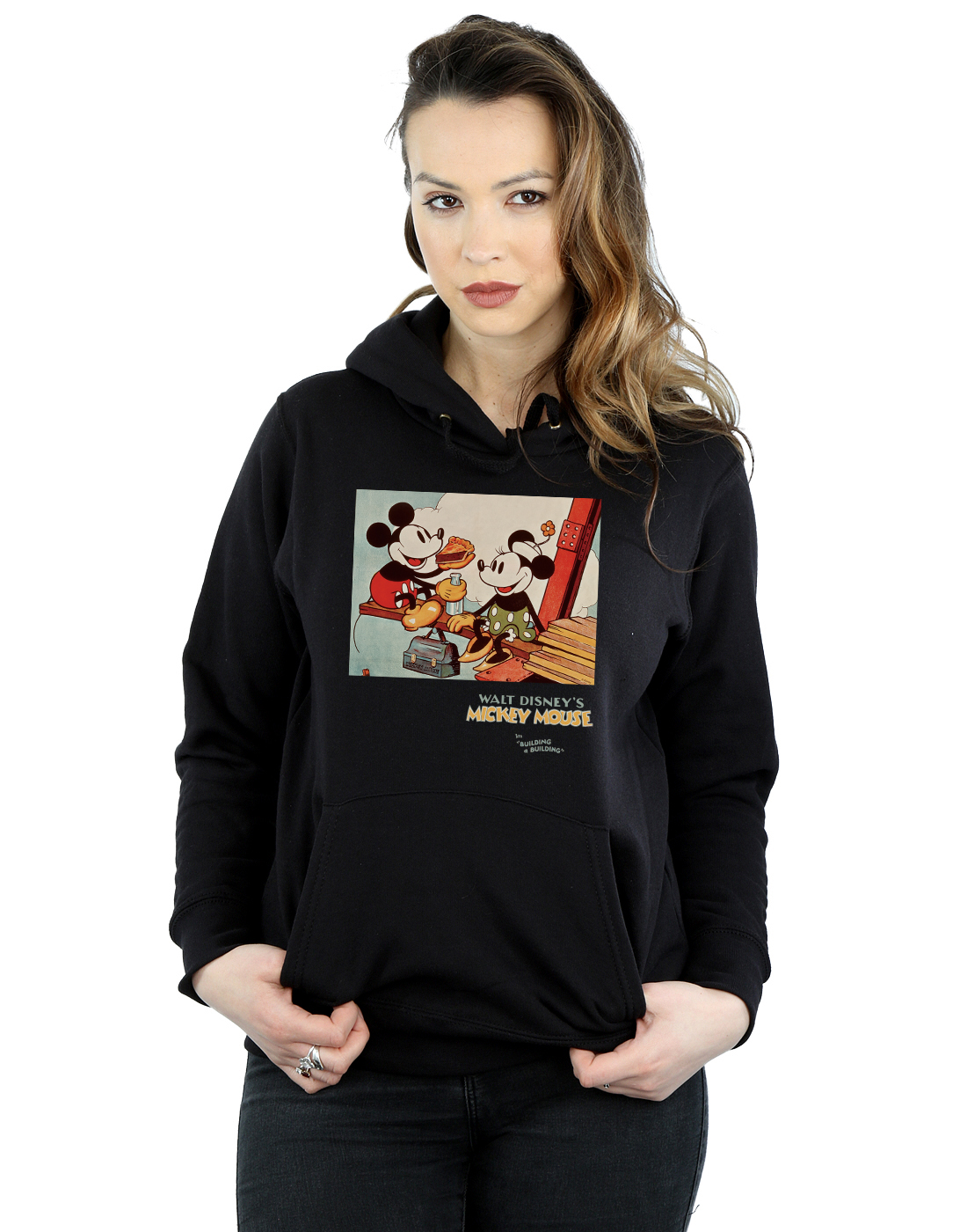 Disney Damen Mickey Mouse Building A Building Disney Damen Jacke Gr. X Large, grau: : Bekleidung
