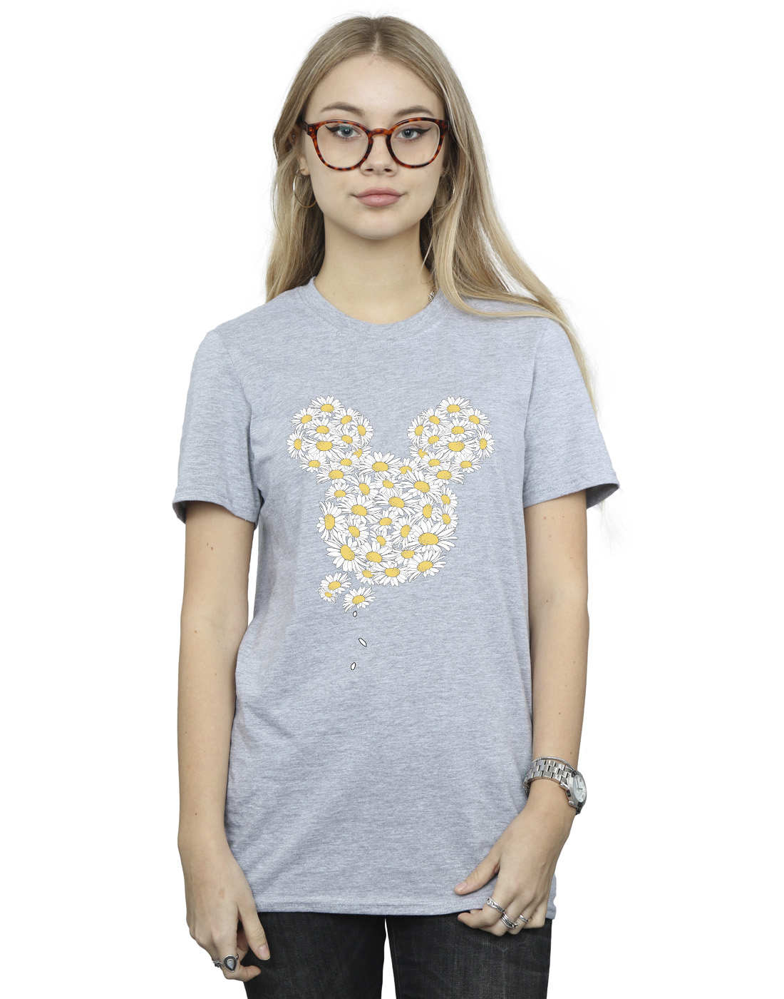 Disney Women's Mickey Mouse Chamomile Head Boyfriend Fit T-Shirt - Picture 11 of 16