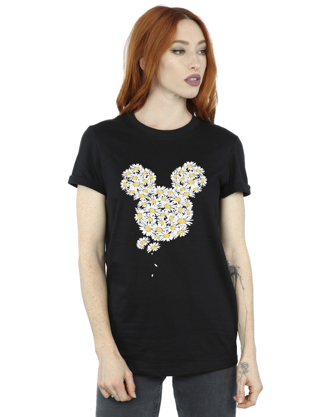 Disney Women's Mickey Mouse Chamomile Head Boyfriend Fit T-Shirt - Picture 5 of 16