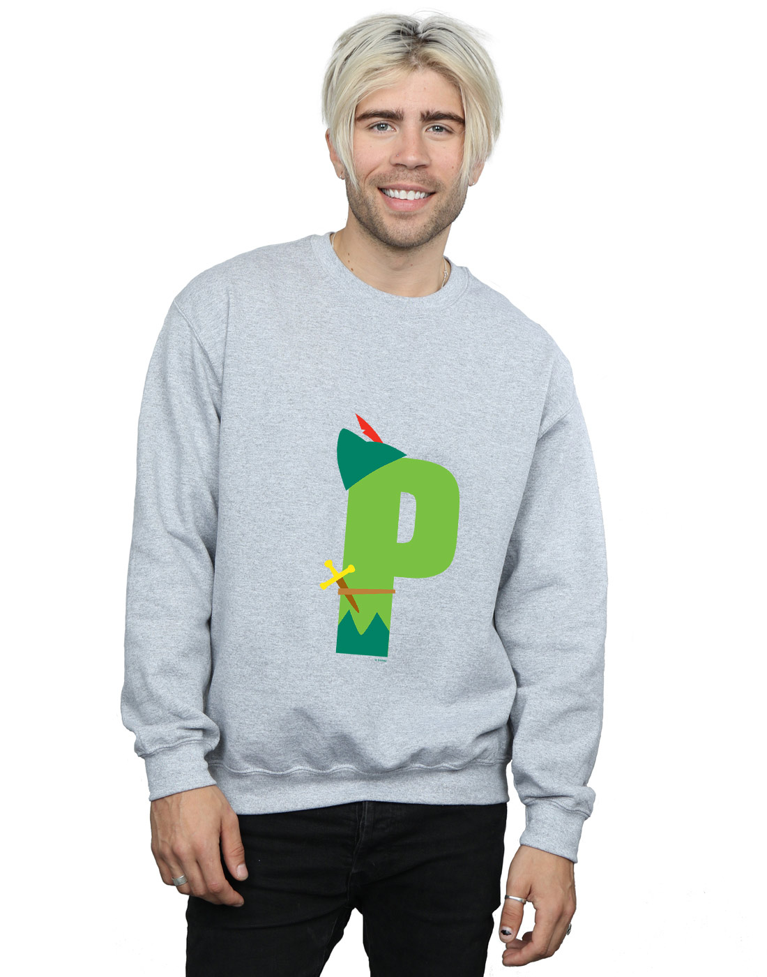 Disney Hombre Alphabet P Is For Peter Pan Camisa De Entrenamiento - Imagen 1 de 18