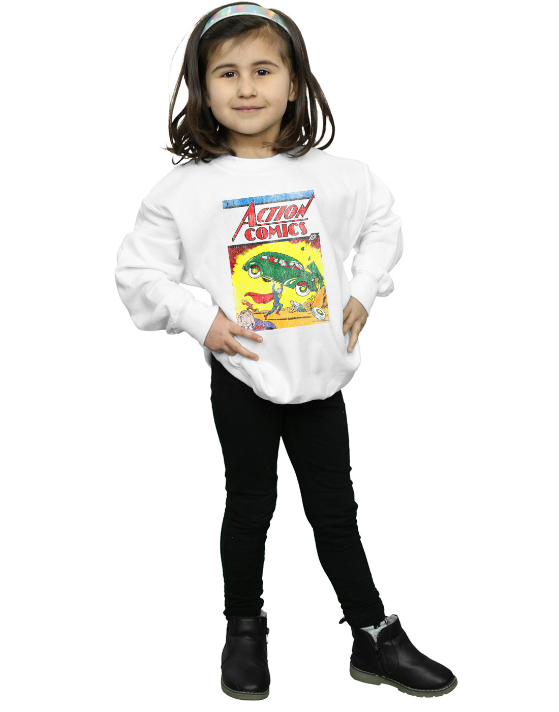 DC Comics Girls Superman Action Comics Issue 1 Cover Sweatshirt - Picture 9 of 21