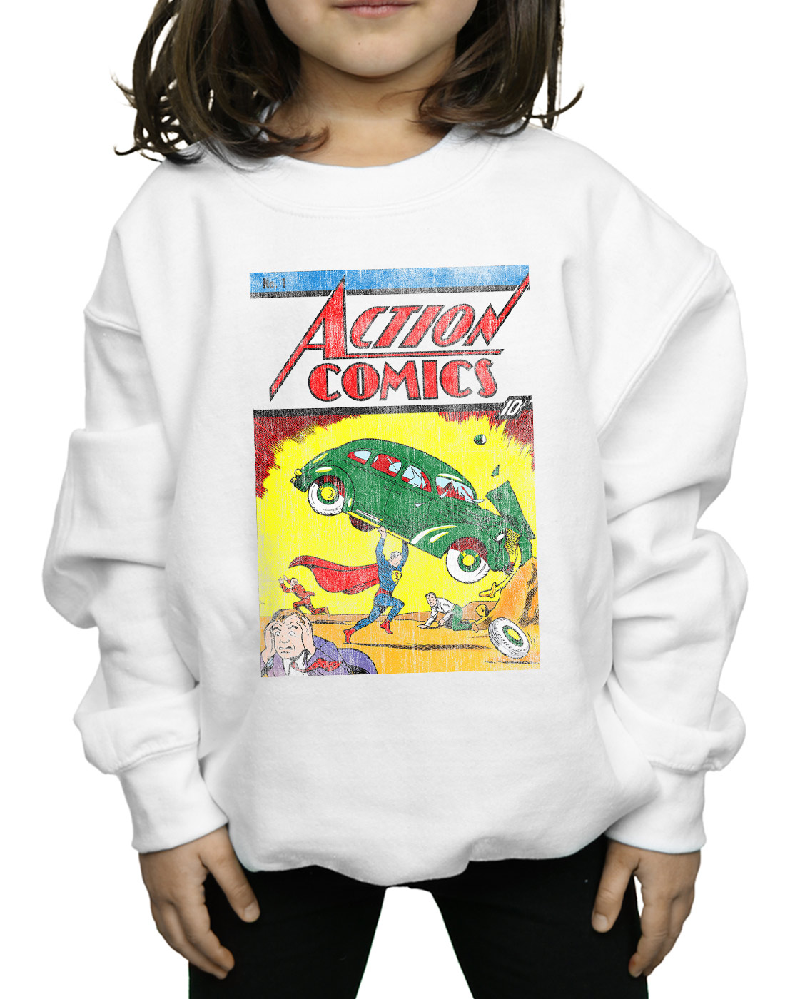 DC Comics Girls Superman Action Comics Issue 1 Cover Sweatshirt - Picture 8 of 21