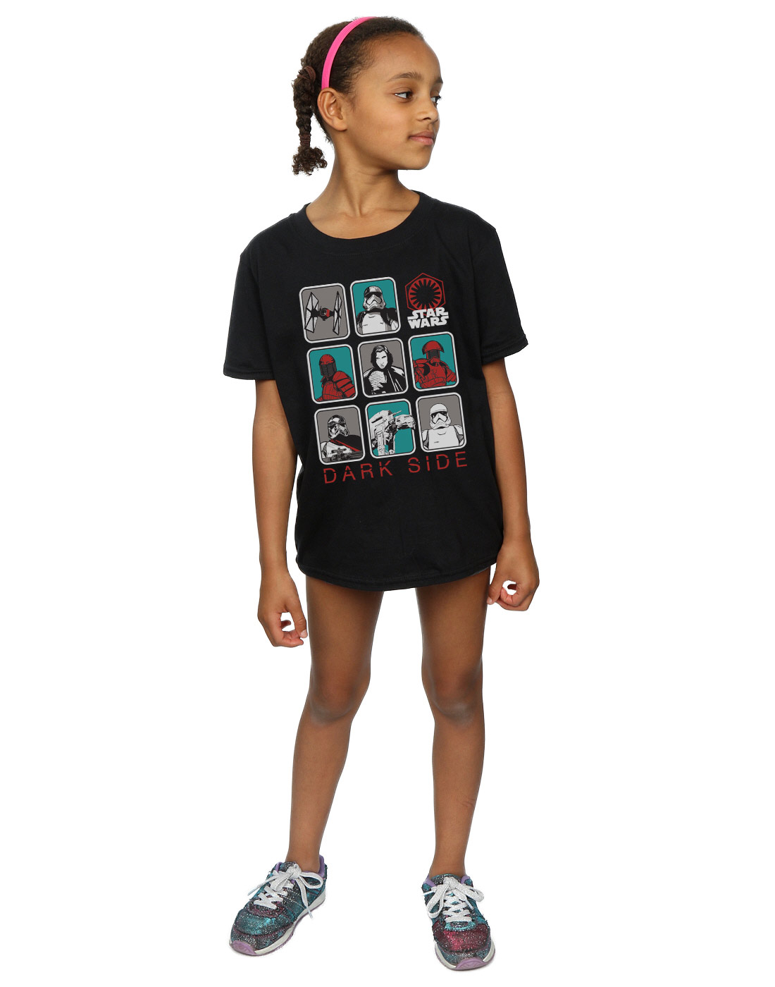Star Wars Girls The Last Jedi Dark Side Multi Character T-Shirt - Picture 9 of 17
