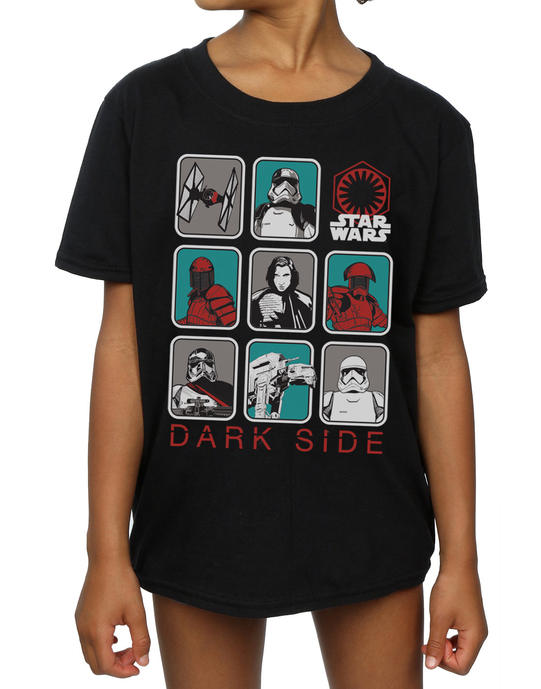 Star Wars Girls The Last Jedi Dark Side Multi Character T-Shirt - Picture 8 of 17