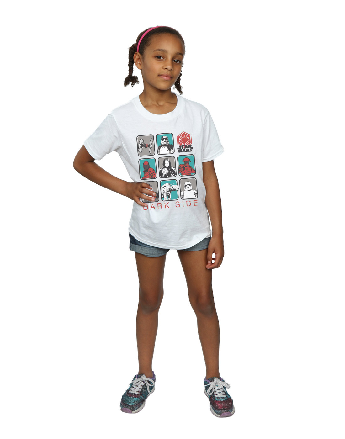 Star Wars Girls The Last Jedi Dark Side Multi Character T-Shirt - Picture 17 of 17