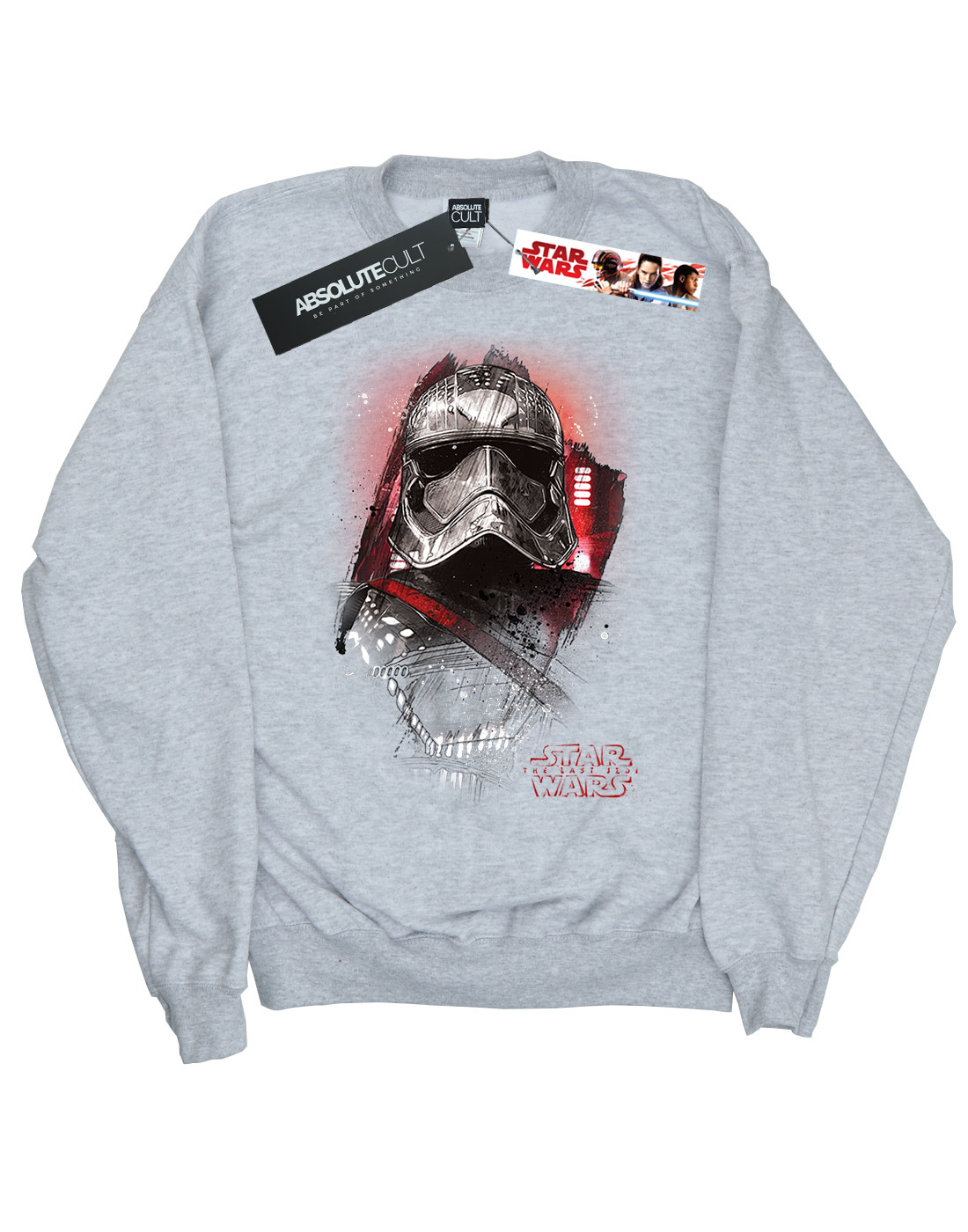 Star Wars Girls The Last Jedi Stormtrooper Red Cubist Helmet Sweatshirt 9-11 Years Sport Grey